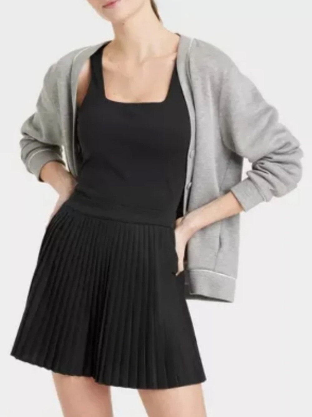 all in motion Black Sleeveless Pleated Tennis Mini Dress Size S Small - Picture 11 of 12